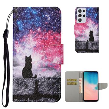 Wonderland Samsung Galaxy S21 Ultra flip case - Cat