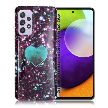 Marble Samsung Galaxy A52 5G case - Glimmering Blue Heart