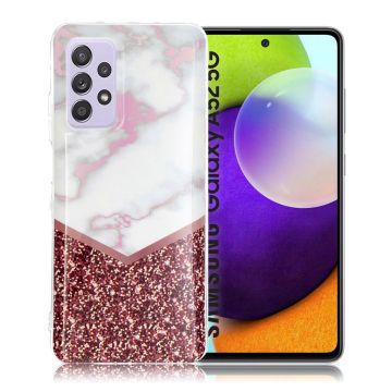 Marble Samsung Galaxy A52 5G case - White Marble and Glitter