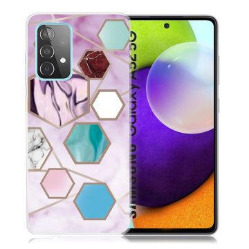 Marble Samsung Galaxy A52 5G case - Hexagon Fragments in Purple