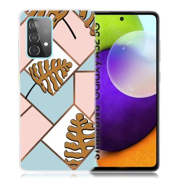 Marble Samsung Galaxy A52 5G case - Toon Leaves in Pink and Blue