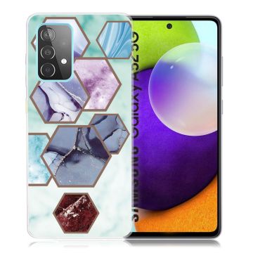 Marble Samsung Galaxy A52 5G case - Hexagon Fragments in Sky Blue