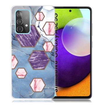 Marble Samsung Galaxy A52 5G case - Hexagon Fragments in Blue