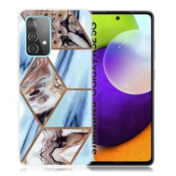 Marble Samsung Galaxy A52 5G case - Sky Blue and Brown Marble