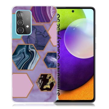 Marble Samsung Galaxy A52 5G case - Hexagons in Purple Background