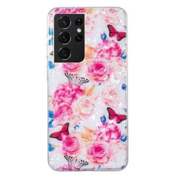 Marble Samsung Galaxy S21 Ultra 5G case - Colorful Butterfly