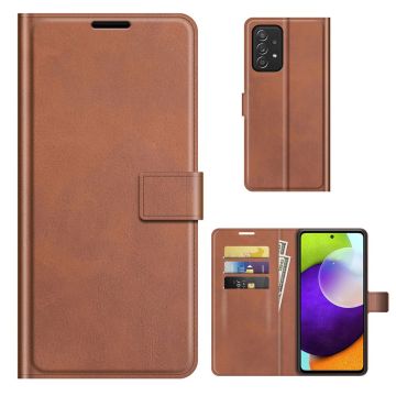 Wallet-style leather case for Samsung Galaxy A52s 5G / A52 5G / A52 - Brown