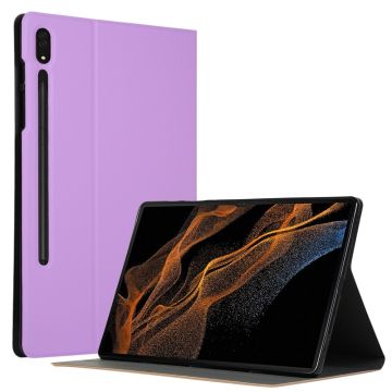 Samsung Galaxy Tab S8 Ultra leather flip case - Purple