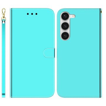 Mirror Samsung Galaxy S23 flip case - Cyan