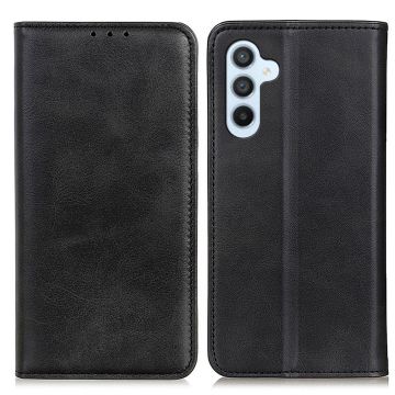 Wallet-style genuine leather flipcase for Samsung Galaxy S23 FE - Black