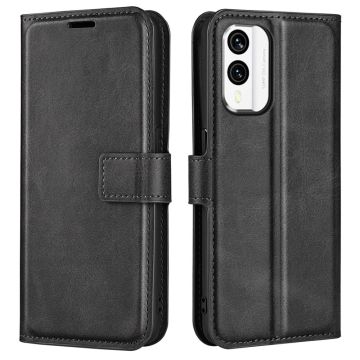 Wallet-style leather case for Nokia X30 - Black