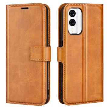 Wallet-style leather case for Nokia X30 - Yellow