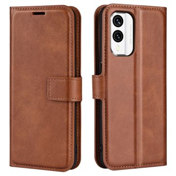 Wallet-style leather case for Nokia X30 - Light Brown