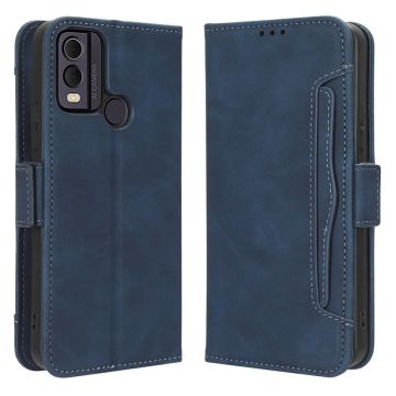 Modern-styled leather wallet case for Nokia C22 - Blue