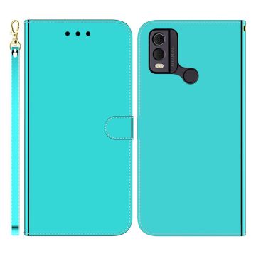 Mirror Nokia C22 flip case - Cyan