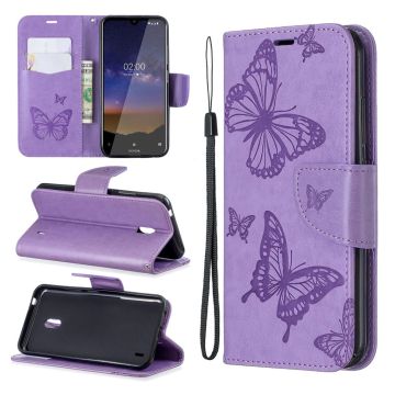 Butterfly Nokia 2.2 flip case - Purple