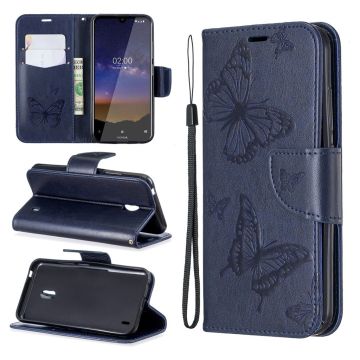 Butterfly Nokia 2.2 flip case - Dark Blue