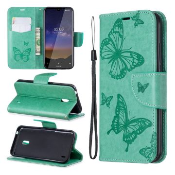 Butterfly Nokia 2.2 flip case - Green