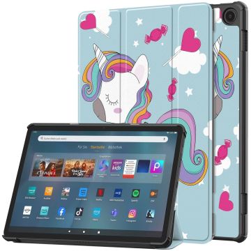 Amazon Fire Max 11 pattern tri-fold leather case - Horse