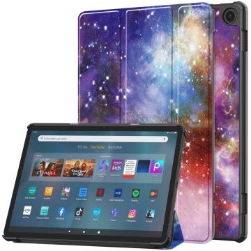 Amazon Fire Max 11 pattern tri-fold leather case - Galaxy