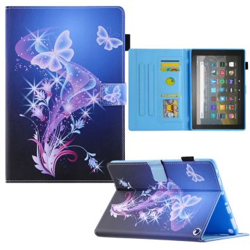 Amazon Fire Max 11 pattern leather case - Fantasy Butterfly