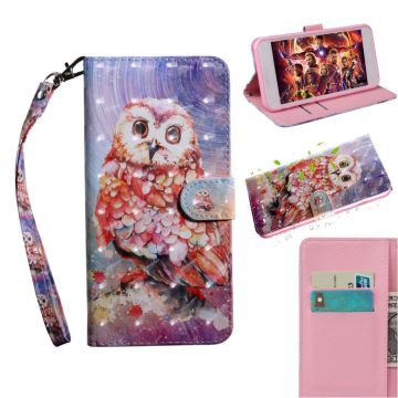 Huawei P30 Lite pattern leather case - Owl