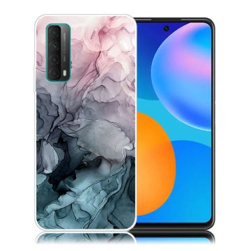 Marble Huawei Y7A / P Smart 2021 case - Rose and Greyish Blue Clouds