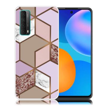 Marble Huawei Y7A / P Smart 2021 case - Golden Lush Tile