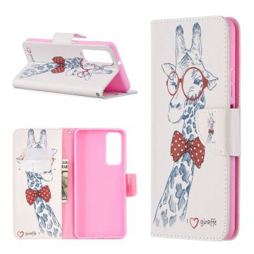 Wonderland Huawei Y7A / P Smart 2021 flip case - Giraffe