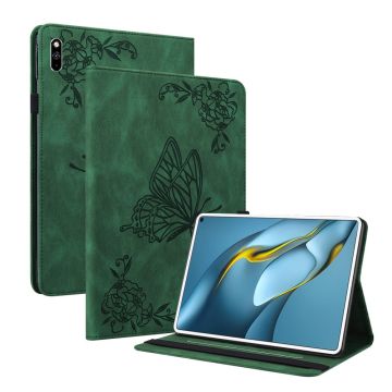 Huawei MatePad Pro 10.8 (2021) butterfly flower pattern leather case - Green