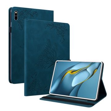 Huawei MatePad Pro 10.8 (2021) butterfly flower pattern leather case - Blue