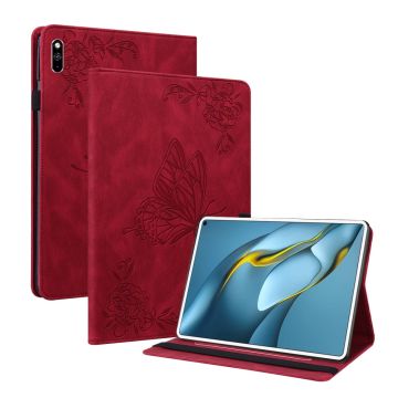 Huawei MatePad Pro 10.8 (2021) butterfly flower pattern leather case - Red