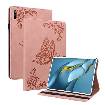 Huawei MatePad Pro 10.8 (2021) butterfly flower pattern leather case - Pink