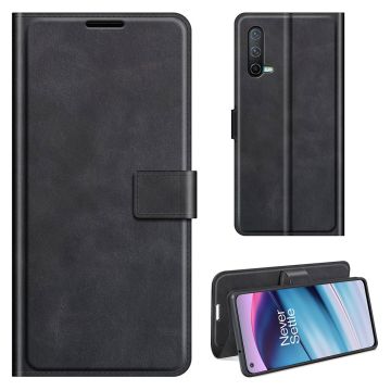 Wallet-style leather case for OnePlus Nord CE 5G - Black