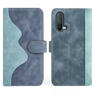 Two-color leather flip case for OnePlus Nord CE 5G - Blue