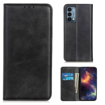 Wallet-style genuine leather flipcase for OnePlus Nord N200 5G - Black