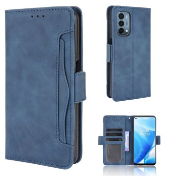 Modern-styled leather wallet case for OnePlus Nord N200 5G - Blue