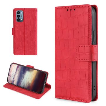 Crocodile textured leather case for OnePlus Nord N200 5G - Red