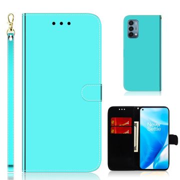 Mirror OnePlus Nord N200 5G flip case - Cyan