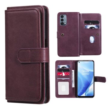 10-slot wallet case for OnePlus Nord N200 5G - Wine Red