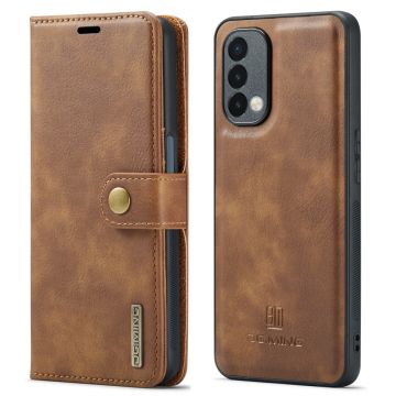 DG.MING OnePlus Nord N200 5G 2-in-1 Wallet Case - Brown