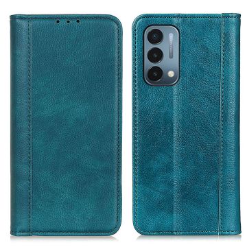 Genuine leather case with magnetic closure for OnePlus Nord N200 5G - Green