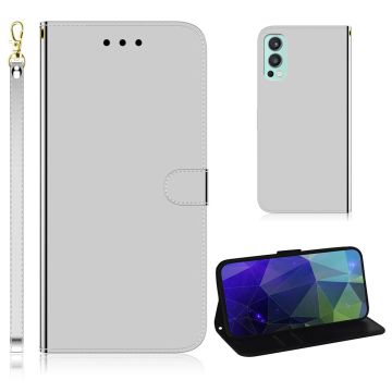 Mirror OnePlus Nord 2 5G flip case - Silver