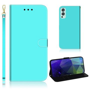 Mirror OnePlus Nord 2 5G flip case - Cyan