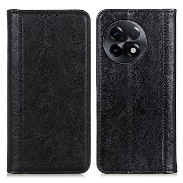 Genuine leather case with magnetic closure for OnePlus 11R / Ace 2 - Black