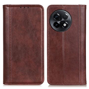 Genuine leather case with magnetic closure for OnePlus 11R / Ace 2 - Brown