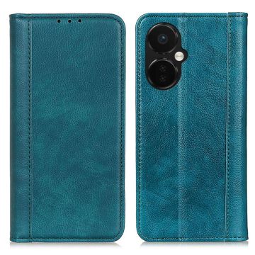 Genuine leather case with magnetic closure for OnePlus Nord CE 3 - Green