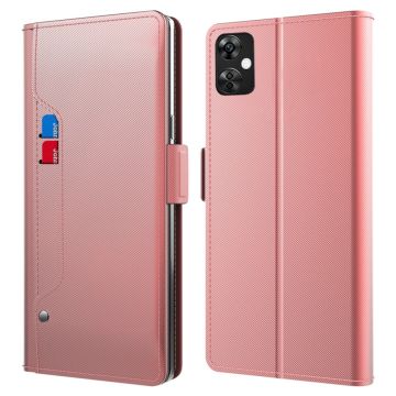 Phone case with make-up mirror and slick design for OnePlus Nord CE 3 Lite - Rose Gold