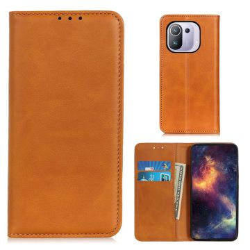 Wallet-style genuine leather flipcase for Xiaomi Mi 11 Pro - Brown