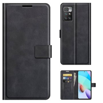 Wallet-style leather case for Xiaomi Redmi 10 Prime / Redmi 10 - Black